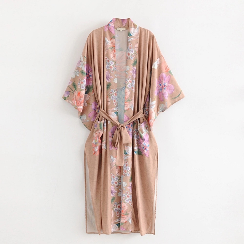 🔥LAST 1🔥NWT LIGHTWEIGHT PEACOCK PRINT BOHO KIMONO - Picture 2 of 12
